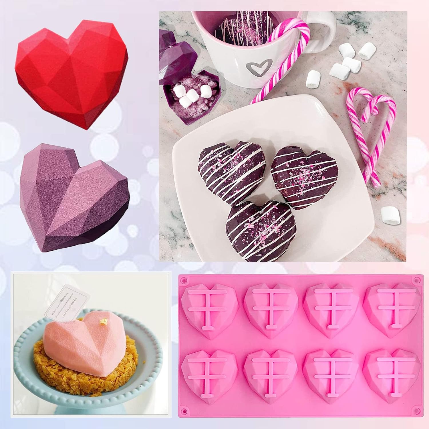 Moule Silicone Cœur 3D Pour Gâteau, Chocolat, Mousse - DIY, Pâtisserie, Cadeau Romantique