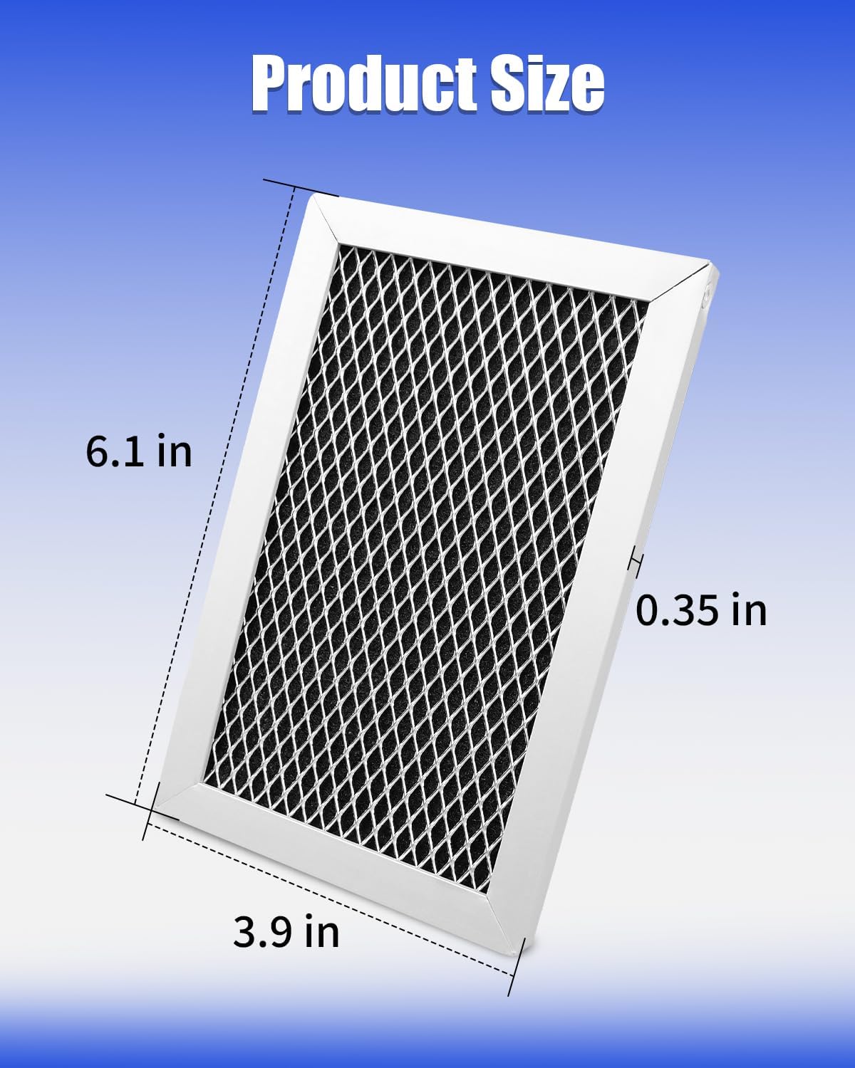 Microwave Charcoal Filter Fit for GE JVM6175EK6ES, JVM6175SK6SS, JVM6175YK6FS, QVM7167RN8SS, Replacement Charcoal Odor Filter, Aluminum Frame-2 Pack