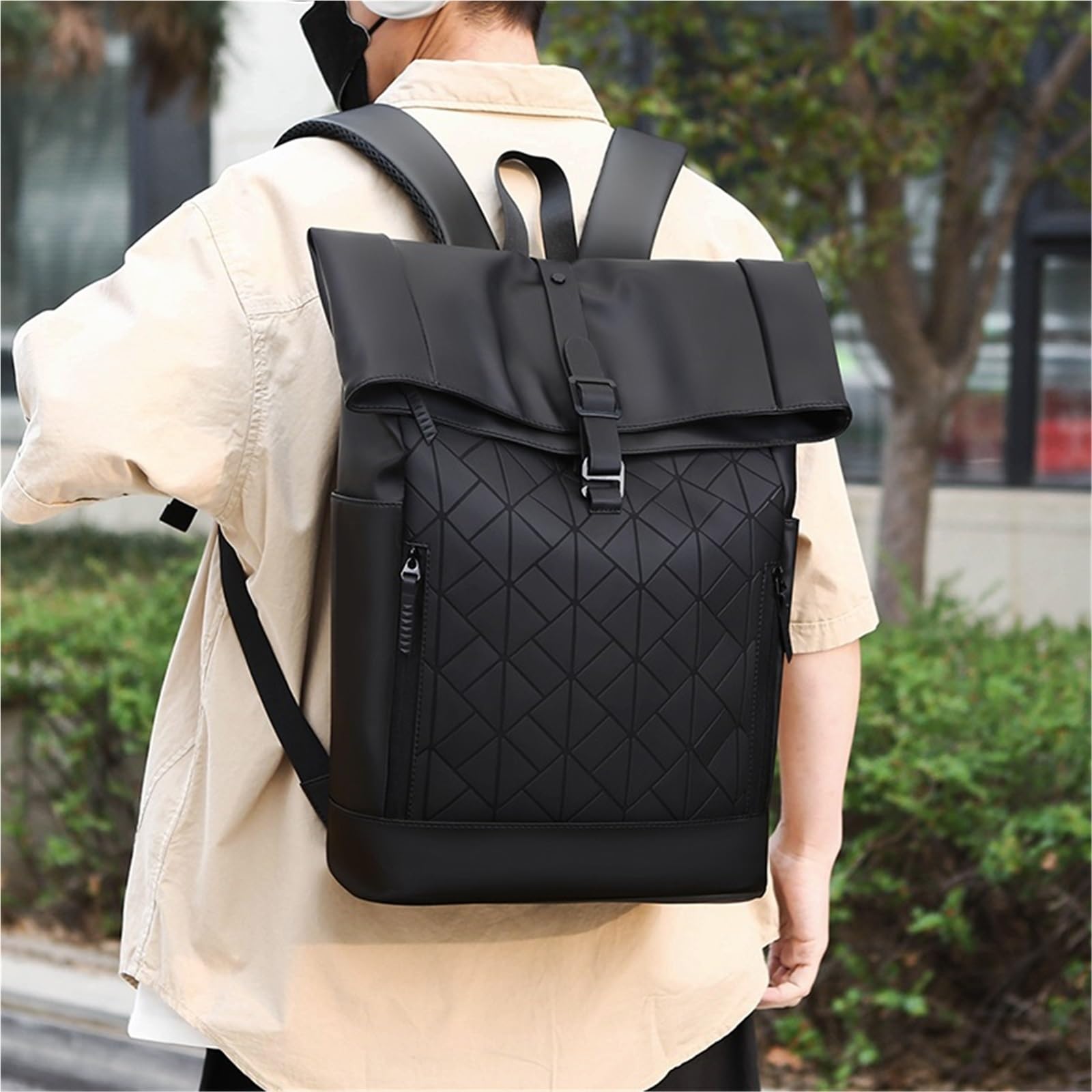 Torba Na Laptopa Dla Mężczyzn, Plecak Turystyczny, Argyle Design O Dużej Pojemności, 15,6 Cala