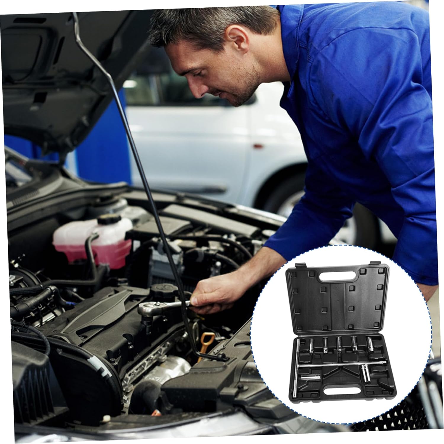 NUOBESTY 1set Type Socket Wrench Set Chromium-vanadium Metric Ratchet Tool for Home Repairs and Mechanics Design for Tough Fasteners and Bolts