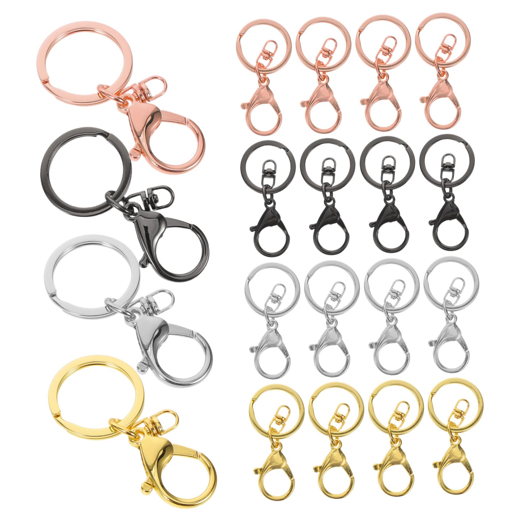 Portachiavi con Clip a Aragosta in Metallo, 20 Pezzi per Chiavi | Gancio con Chiusura Fluida, Struttura Rinforzata, Resistente All'usura e Scolorimento, per Borse Piccole
