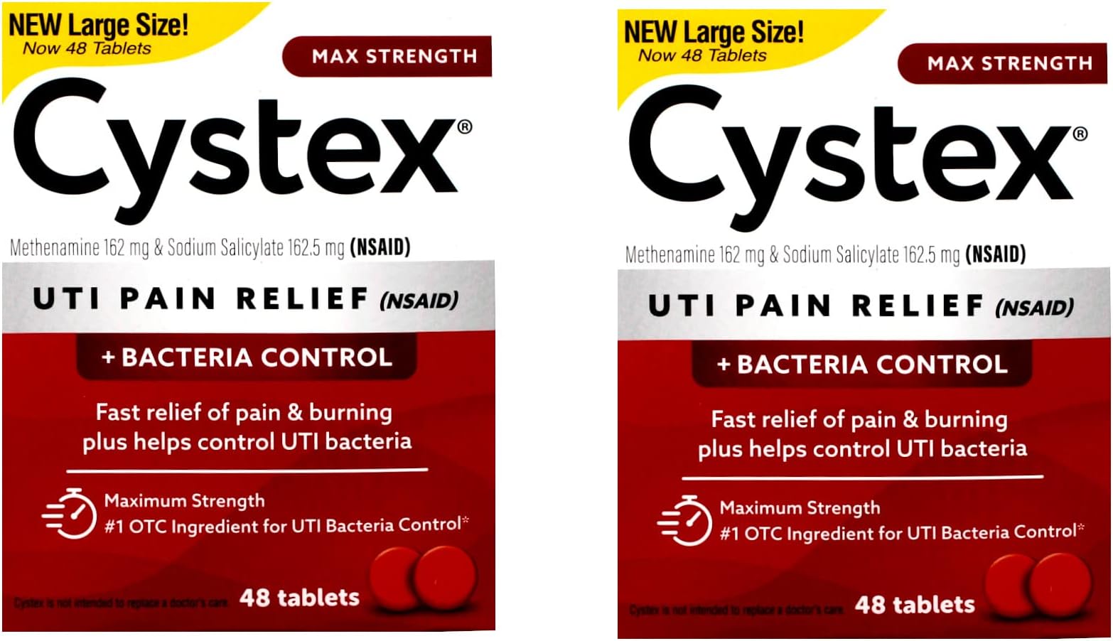 Cystex Plus Urinary Pain Relief Tablets 40 ea (Packs of 2)