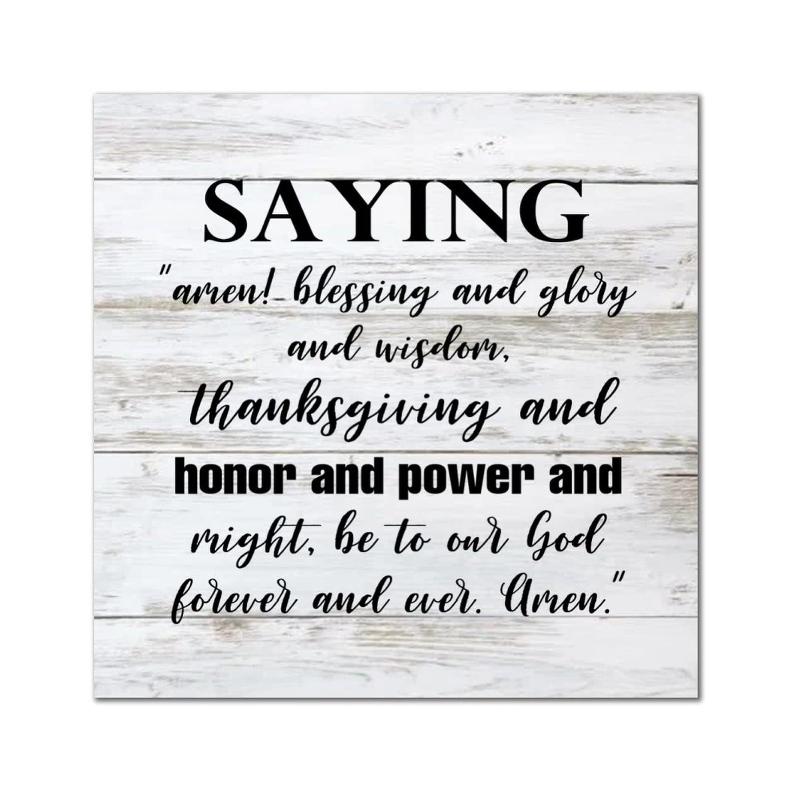 Plaque murale en bois vintage décoration maison suspendre Saying Amen