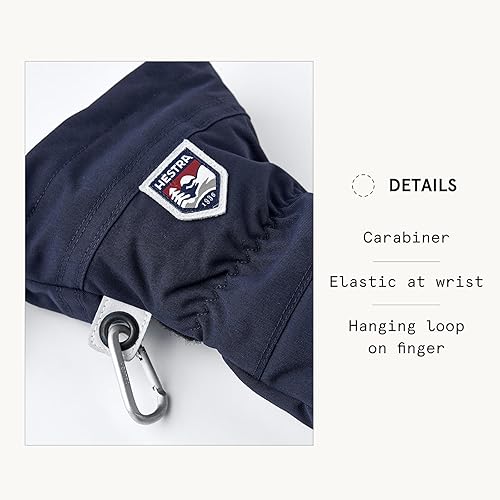 Miniatura 4 de Hestra Manopla de Esquí Heli Army Leather, Guante Manopla de Nieve para Esquí y Snowboard para Hombres y Mujeres