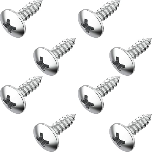 Miniatura 1 de Prime Ave Tornillos de matrícula de acero inoxidable compatiblesde repuesto para Buick Cadillac Chevrolet GMC paquete de 8