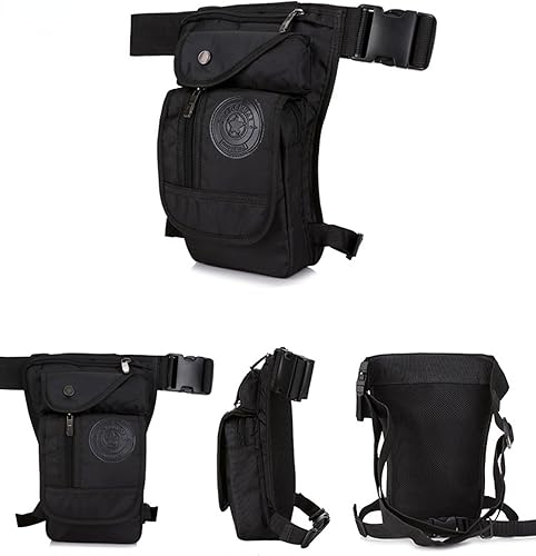 Miniatura 2 de Riñonera táctica militar para motocicleta, ciclismo, múltiples bolsillos, para viajes, senderismo, escalada, muslo, bolsillo, Negro -, Casual