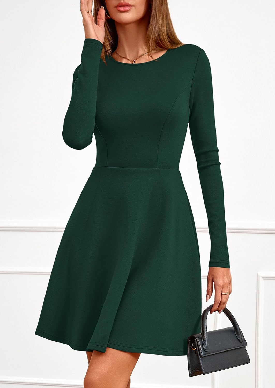 PRETTYGARDEN Womens Long Sleeve Cocktail Mini Dress 2026 Fall Crew Neck A Line Homecoming Party Short Dresses Elegant Classy - Image 7