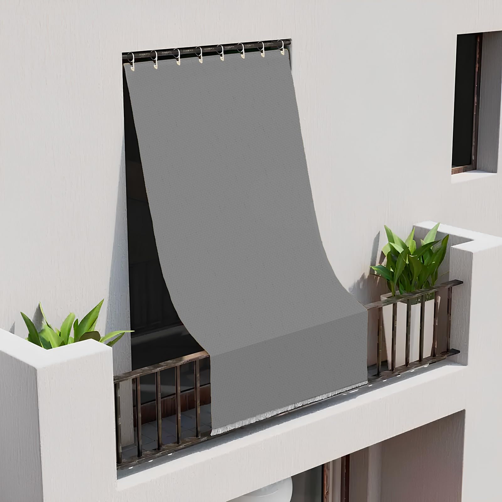 PARAMAISON Tenda Sole a Cascata Varadero, Parasole Ombreggiante con Anelli Idrorepellente | 200x300cm Grigio