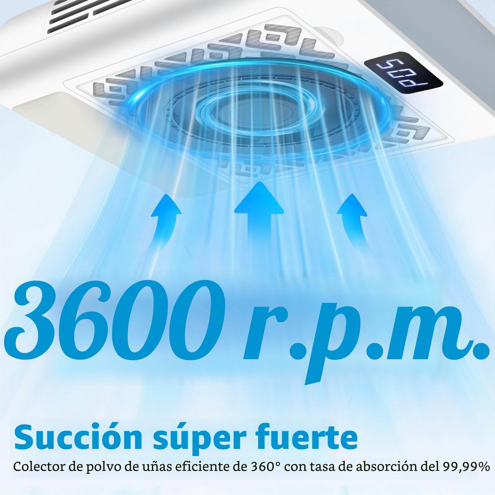 CGBE Extractor de Polvo de Uñas: 12000RPM Extractor de Polvo de Uñas con 2 Filtros Potente Extractor Profesional de Polvo de Uñas y Aspirador Doméstico.