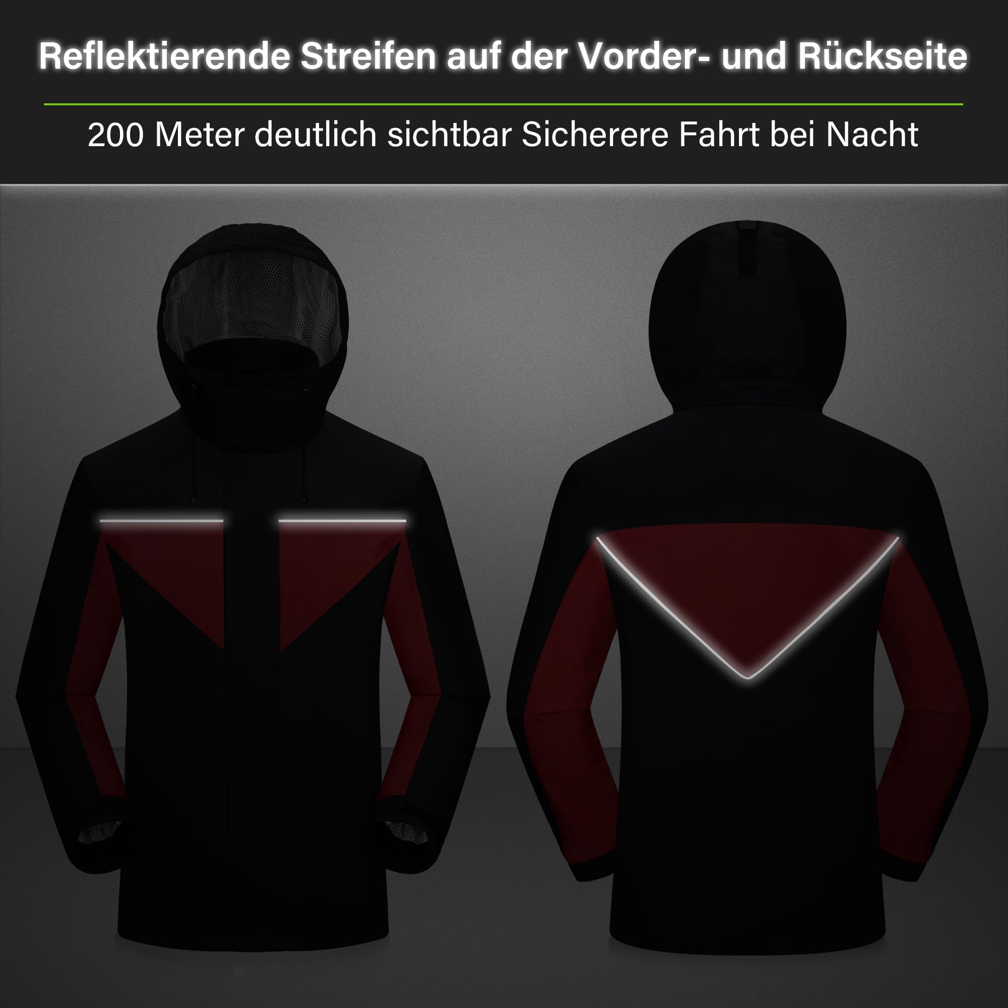 Coutyuyi Motorrad Regenanzug Herren Wasserdicht Atmungsaktiv Regenbekleidung outdoor fahrrad softshellregenjacke