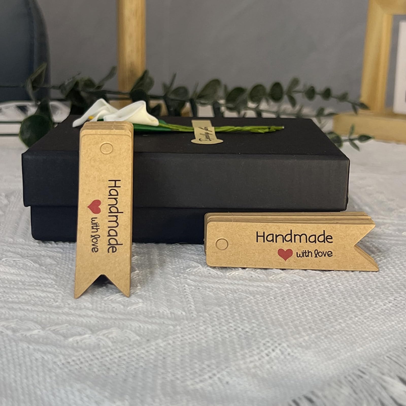Etichette Regalo Handmade In Carta Kraft, Con Corda Di Canapa - 100 Pezzi, Perfette Per Confezioni Creative E Personalizzate