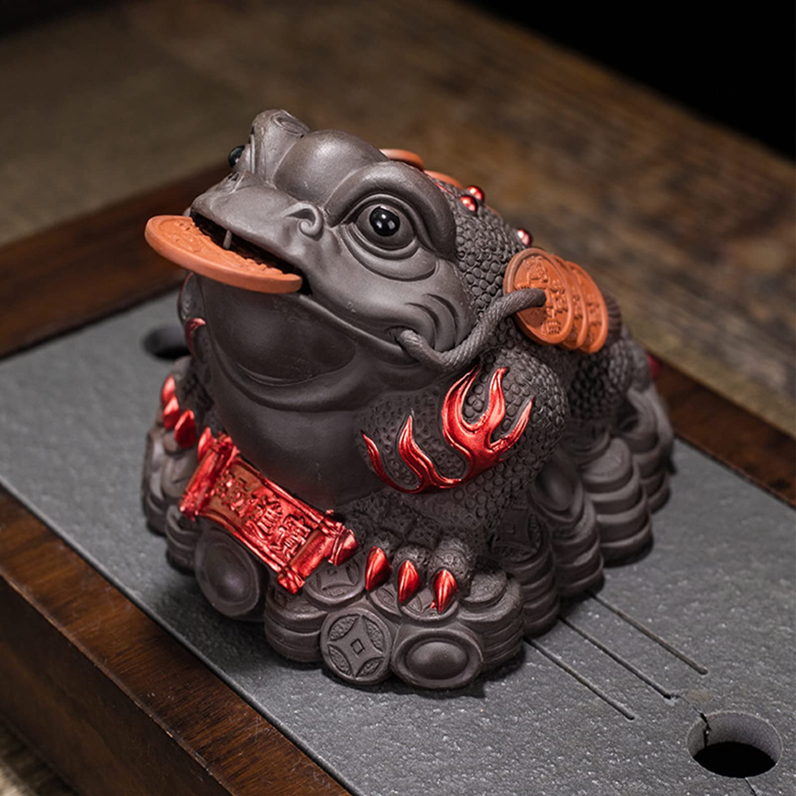 金蟾 置物 銅細工 蟾蜍 蛙 茶寵 装飾品 工芸品 美術品 Amazon.co.jp: 銭蛙 金蟾 茶寵 三本脚の蛙 三足蟾 茶の寵 茶宠