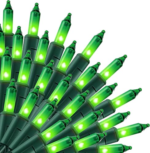 Uptotop Guirnalda de 100 luces de Navidad, 20 pies, impermeable, enchufable, decoración para fiesta del día de San Patricio, suministros de
