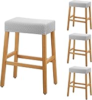 Vista 41 de YISUN Fundas de taburete rectangulares, paquete de 2 fundas elásticas impermeables para asiento de silla de montar, taburetes de bar, sillas de bar