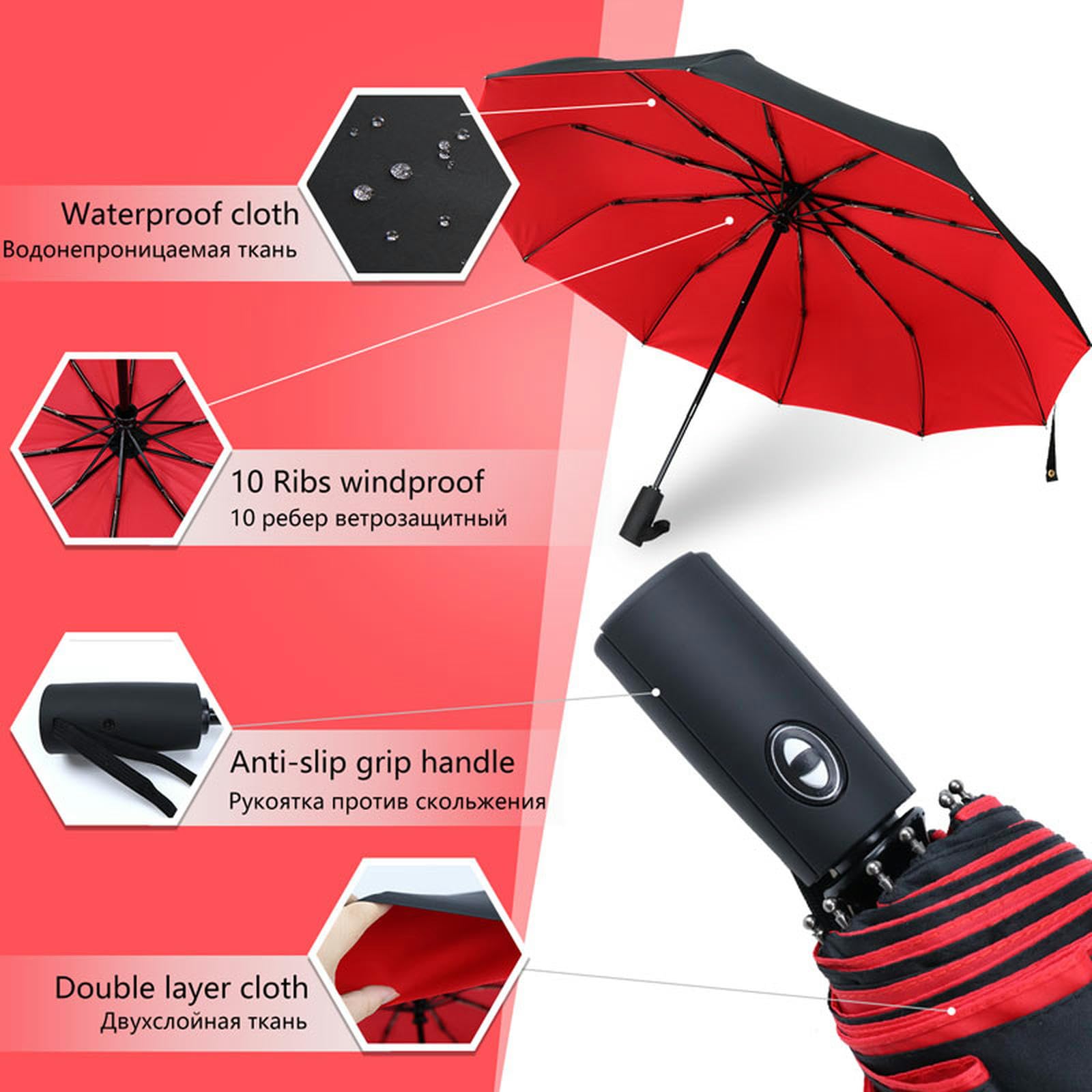 MdybF Parasol dwuwarstwowy odporny parasol w pełni automatyczny deszcz mężczyźni kobiety 10K męskie duże parasole parasol