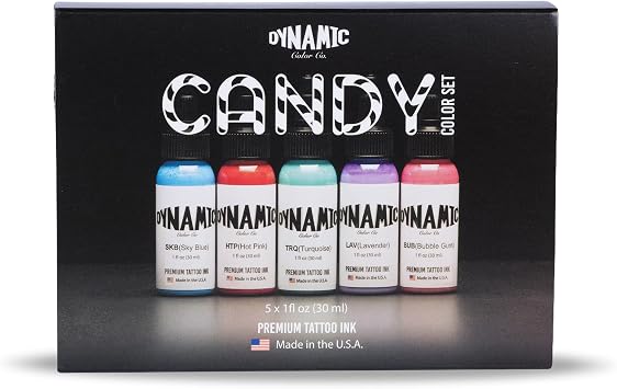 Dynamic Color Candy Set, 5 Colors, Made in USA Since 1990, 1 oz | Sterilized and lot-numbered for full traceability; established American brand trusted by artists worldwide