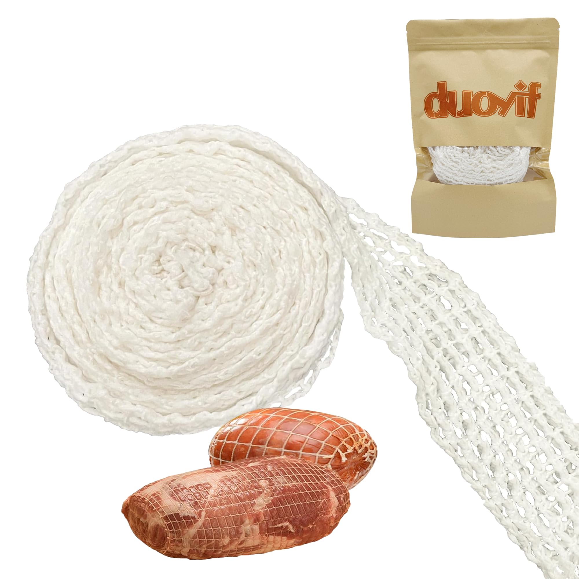 duoyif Rete per Arrosti Rete Arrosto Elastica 2M, Rete di Carne Rete Alimentare per Arrosti Rete Elastica per Arrosti, Rete da Cucina in Cotone per Conservare Friggere e Cucinare La Carne (2m)