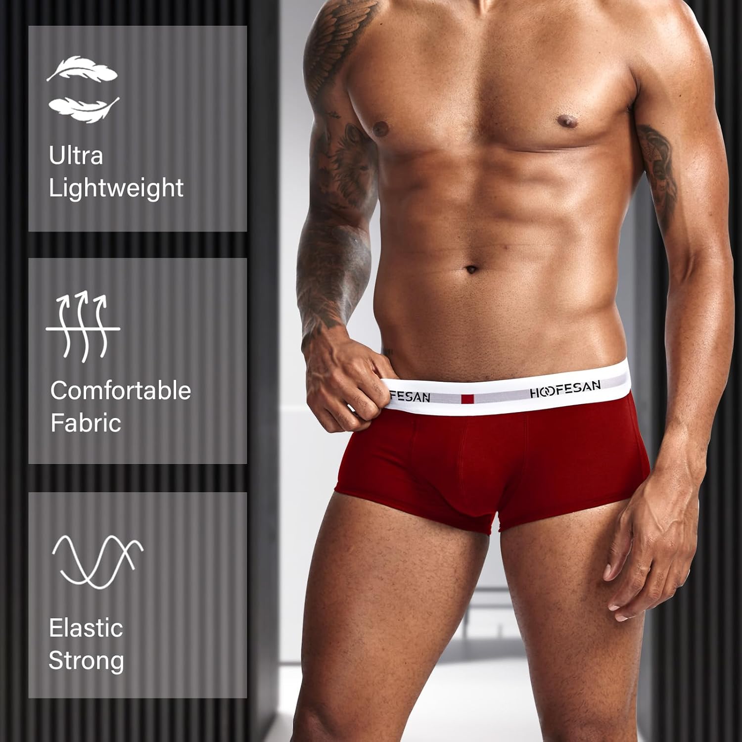 HOOFESAN Men's Underwear Boxer Briefs Pack Soft Breathable Low Rise Trunks Underwear Boxer Briefs for Men Multipack - Image 2