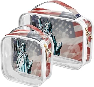 2Pcs American Flag Statue Of Liberty Cosmetic...