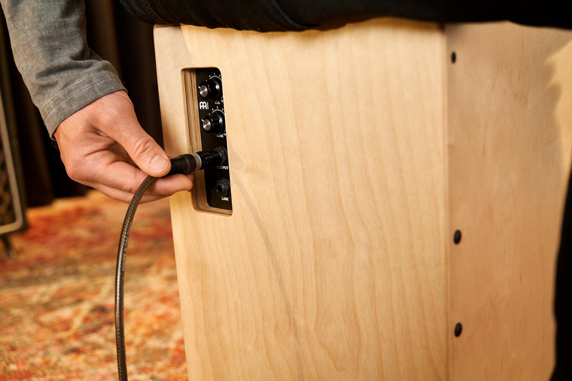 Meinl Percussion Pickup Snarecraft Cajon - Grande Drum Box con Pickup, Rullante e Basso - Superficie di Suono in Betulla del Baltico (PSC100NT)