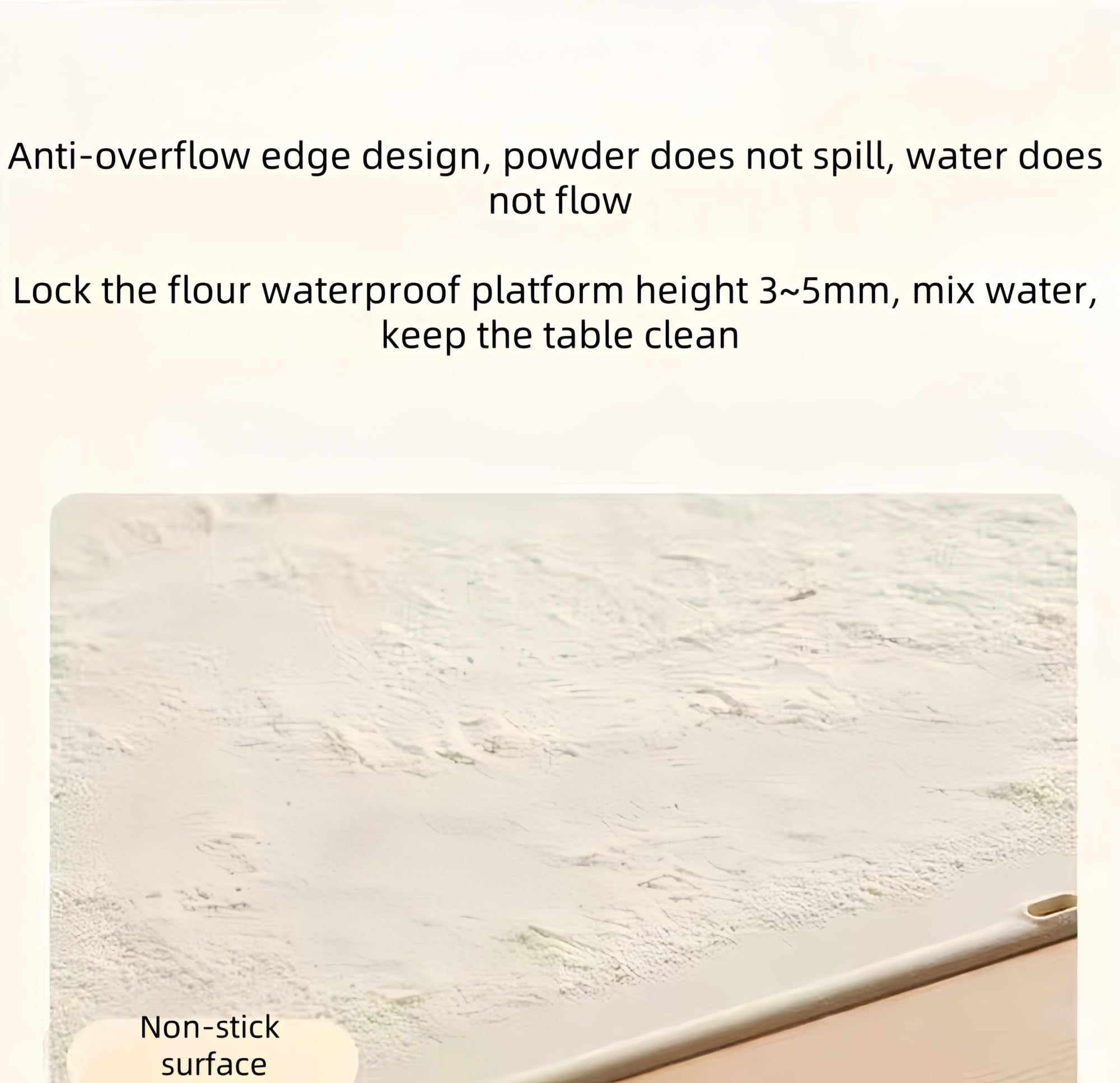 Tapis de pâtisserie en silicone, antidérapant, tapis de cuisson extra large pour rouler la pâte et le fondant