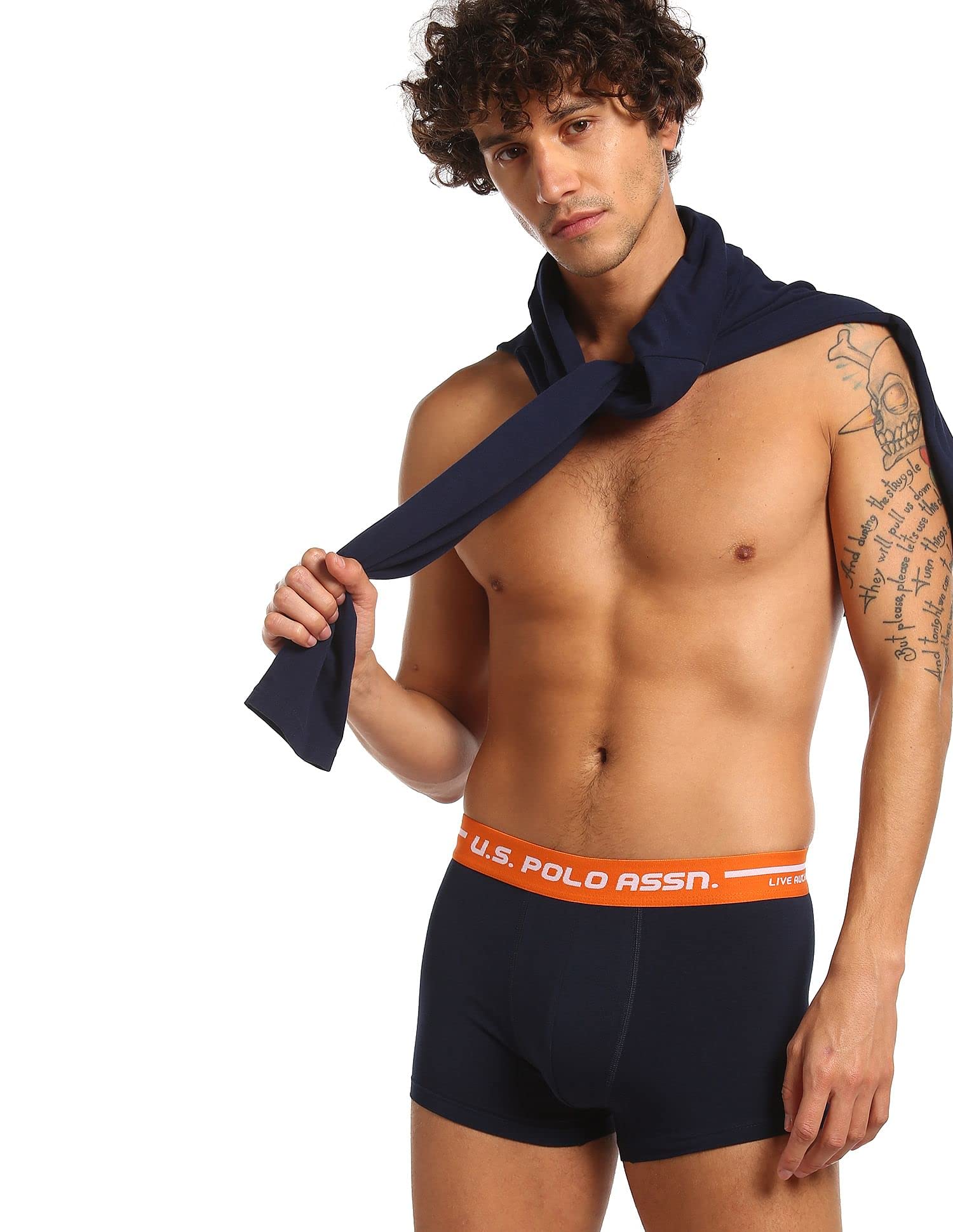 u.s. polo assn. Men Logo Waistband Cotton Stretch IYAI Trunks - Pack of 2-picture-27