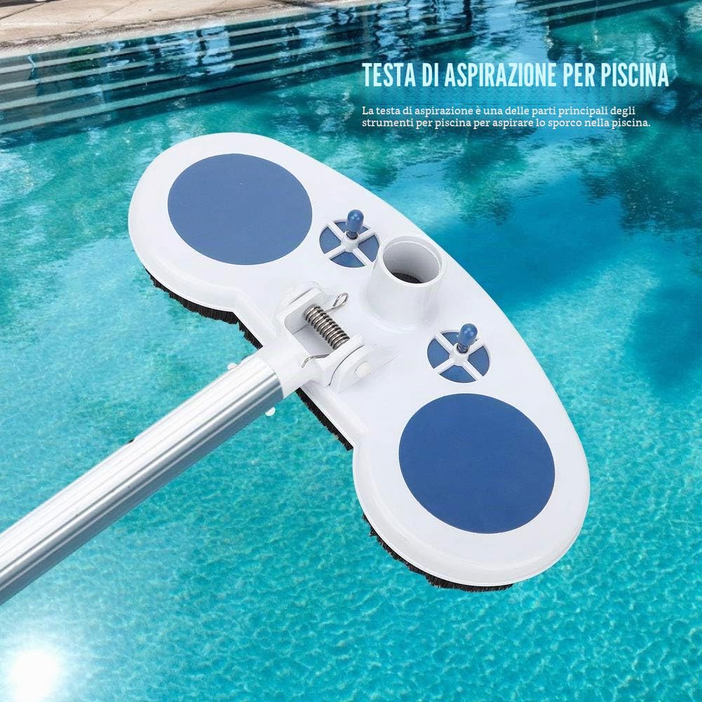 Kit Professionale per la Pulizia e Manutenzione della Piscina - Testina da 13 Pollici per Attrezzi con Accessorio per Stagno a T