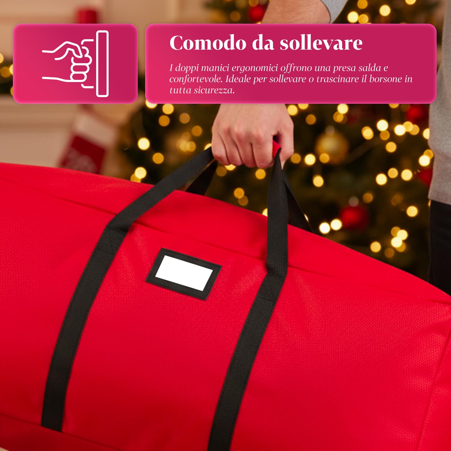 Avilia – Contenitore Porta Albero di Natale con Ruote, Manici Rinforzati e Zip Impermeabile, Ideale per Custodia e Trasporto Alberi fino a 240 cm, Realizzato in Tessuto Oxford Resistente 600D