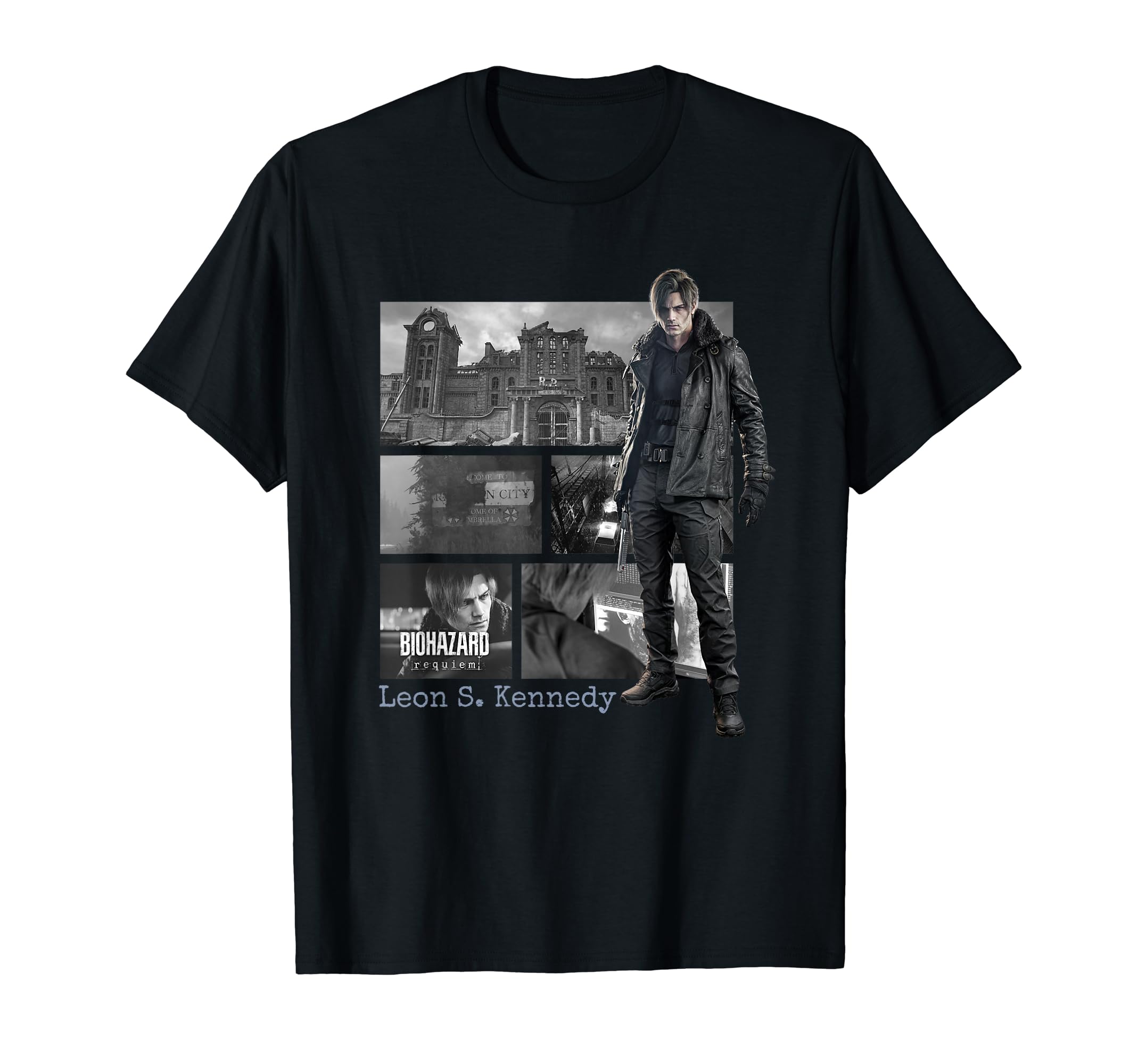 Amazon | バイオハザード レクイエム レオン FP Tシャツ | Tシャツ