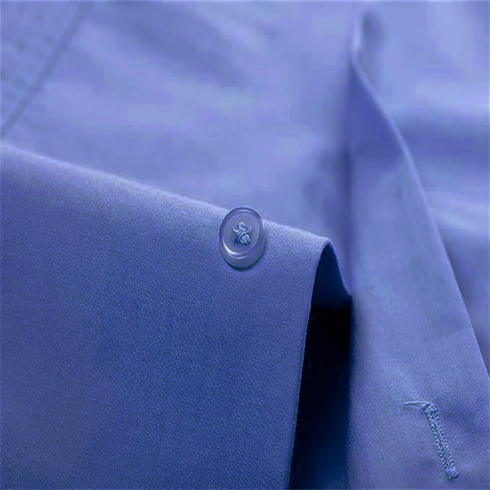 Camicia da uomo a maniche lunghe, a maniche lunghe, con 4 tasche, tinta unita, casual e confortevole