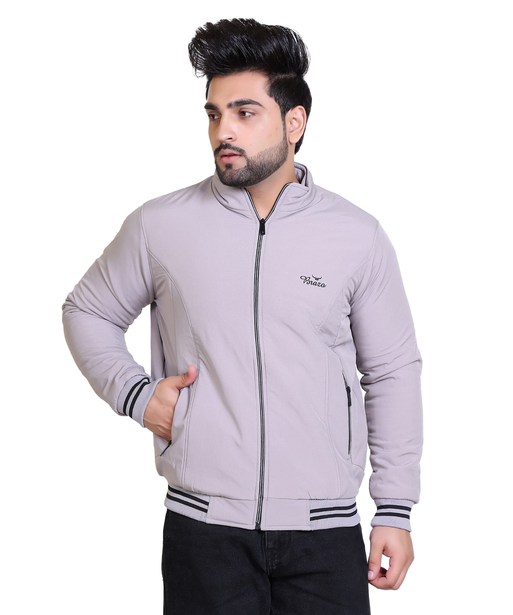 brazo Embrace both warmth and style Men's Solid Winter Wear Jacket - Stay fashionable and cozy in this must-have outerwear piece for the winter season.-picture-22