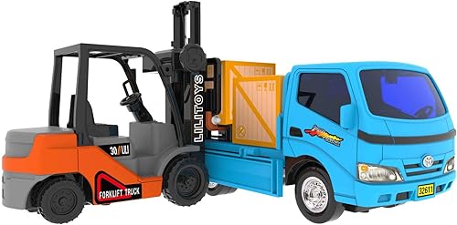 Miniatura 4 de PowerTRC - Juego de camión y carretilla elevadora por fricción  Colección de juguetes  Juguetes de escritorio  Niños