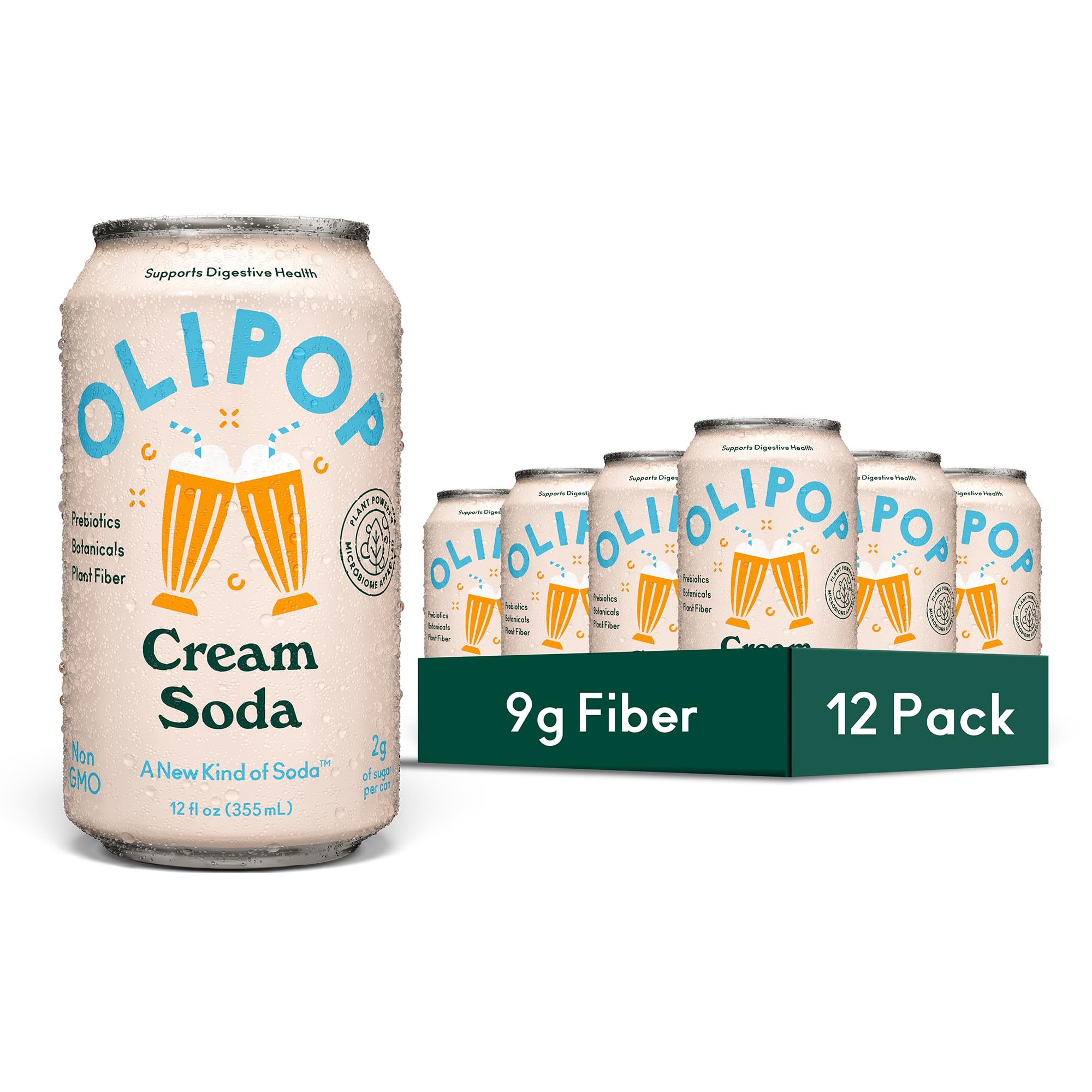 Amazon.com : OLIPOP Prebiotic Soda Pop, Cream Soda, A New Kind of