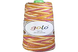 golo Crochet Yarn Cotton 6/4 Cotton Cone Yarn (Windmill Candy)