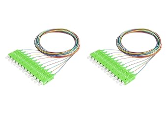SpeedyFiberTX - 2-Pack 1 Meter SC/A 12 Fiber 900um Fiber Optic Pigtail, Corning SMF-28 Singlemode 9/125um Ultra Optical Fiber, OS1/OS2 Compatible