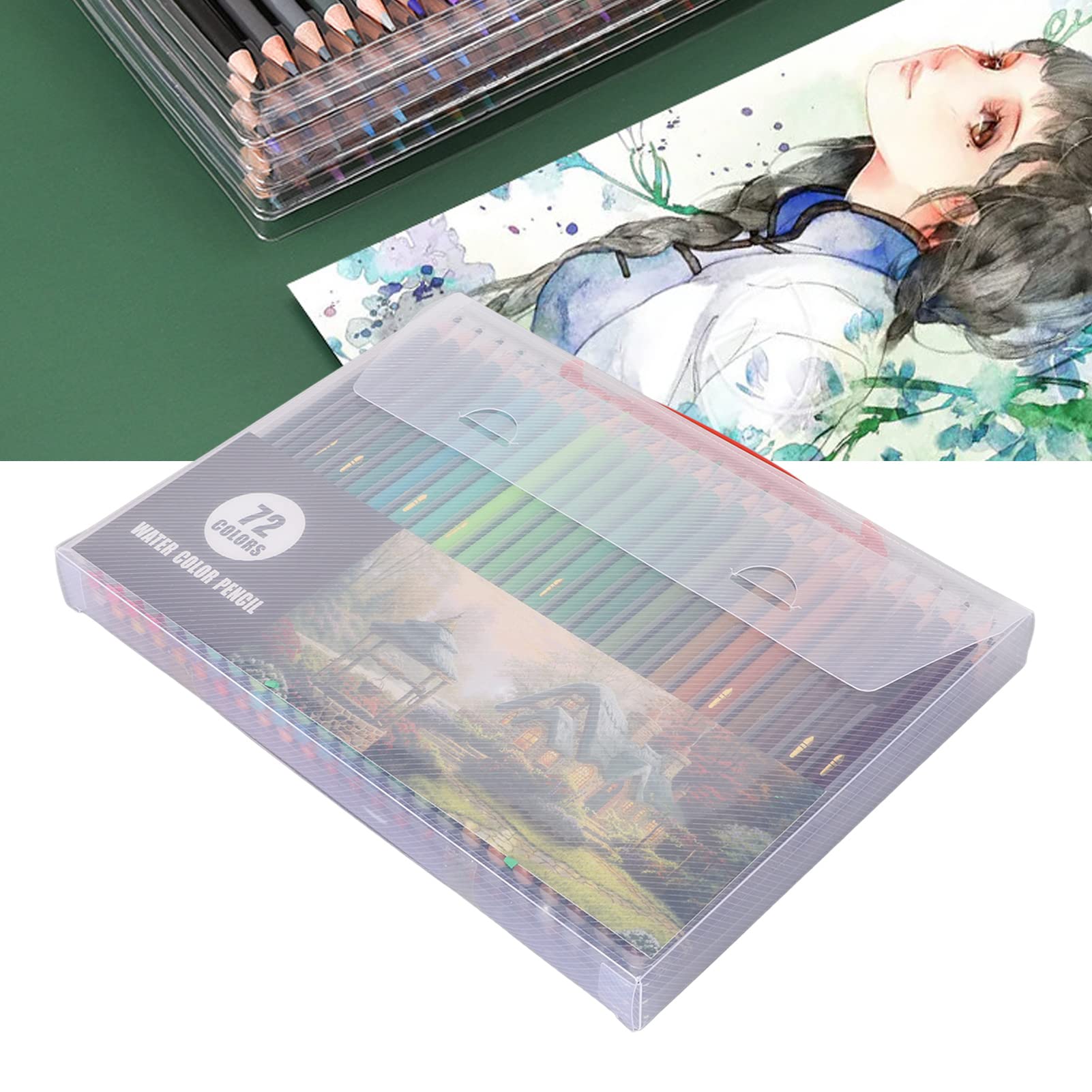 Matite acquerello 72 conteggi con nucleo spesso 7,5 mm (72 colori)