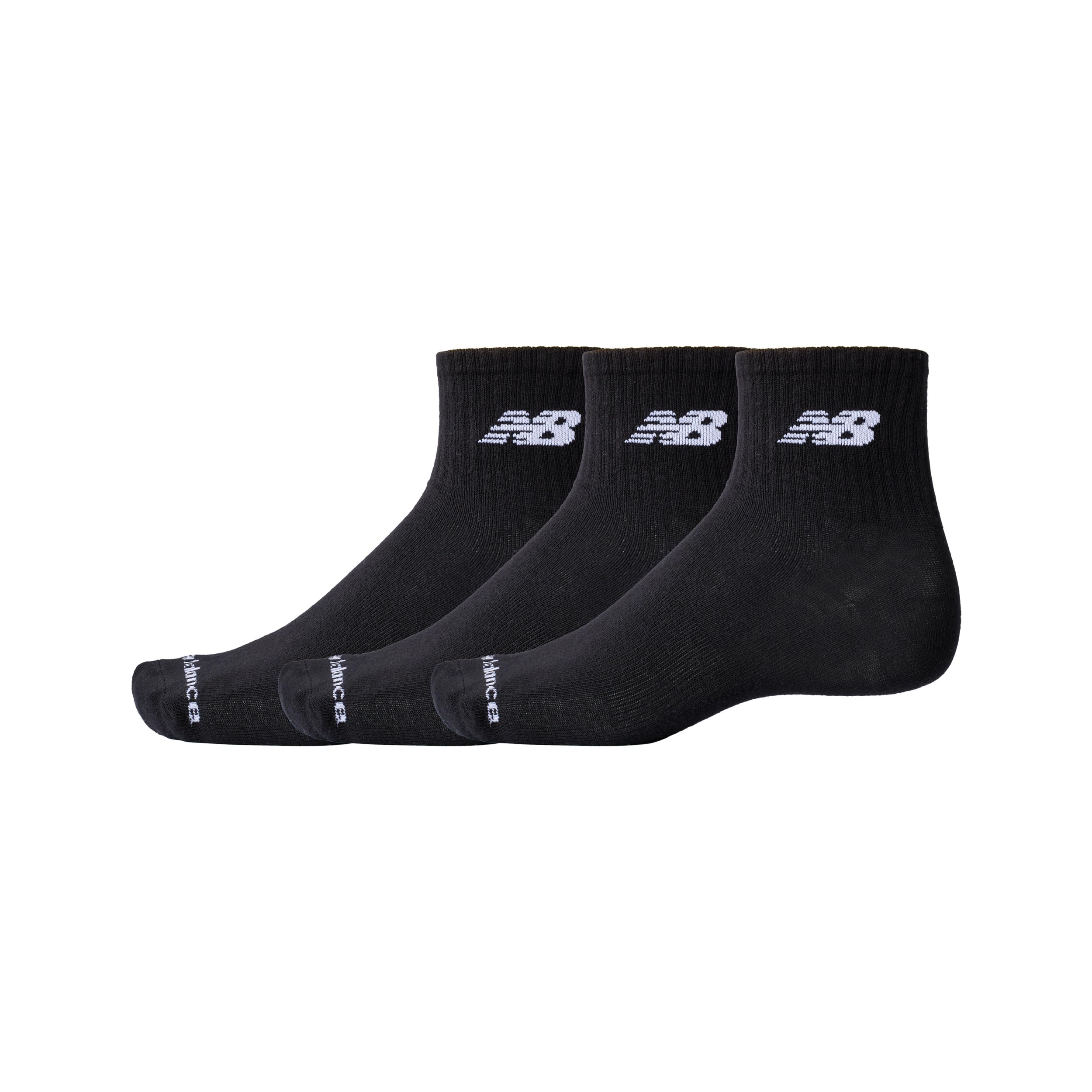 New Balance Unisex Lightweight Ankle Socks 3 Pack Socks (pack of 1) L BLACK (001)