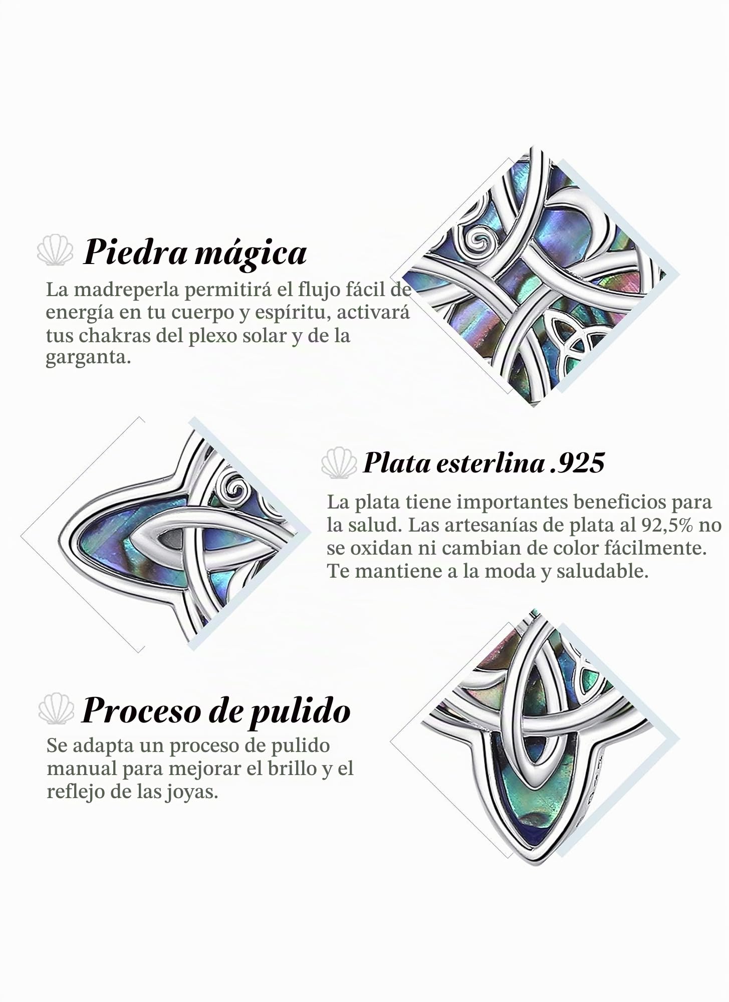 AEONSLOVE Collar Nudo de Bruja con Piedra Luna para Mujer Colgante Nudo de Bruja Plata de Ley 925 con Obsidiana Joyas Celta Irlandés Brujeria, Amuletos de la Suerte y Proteccion