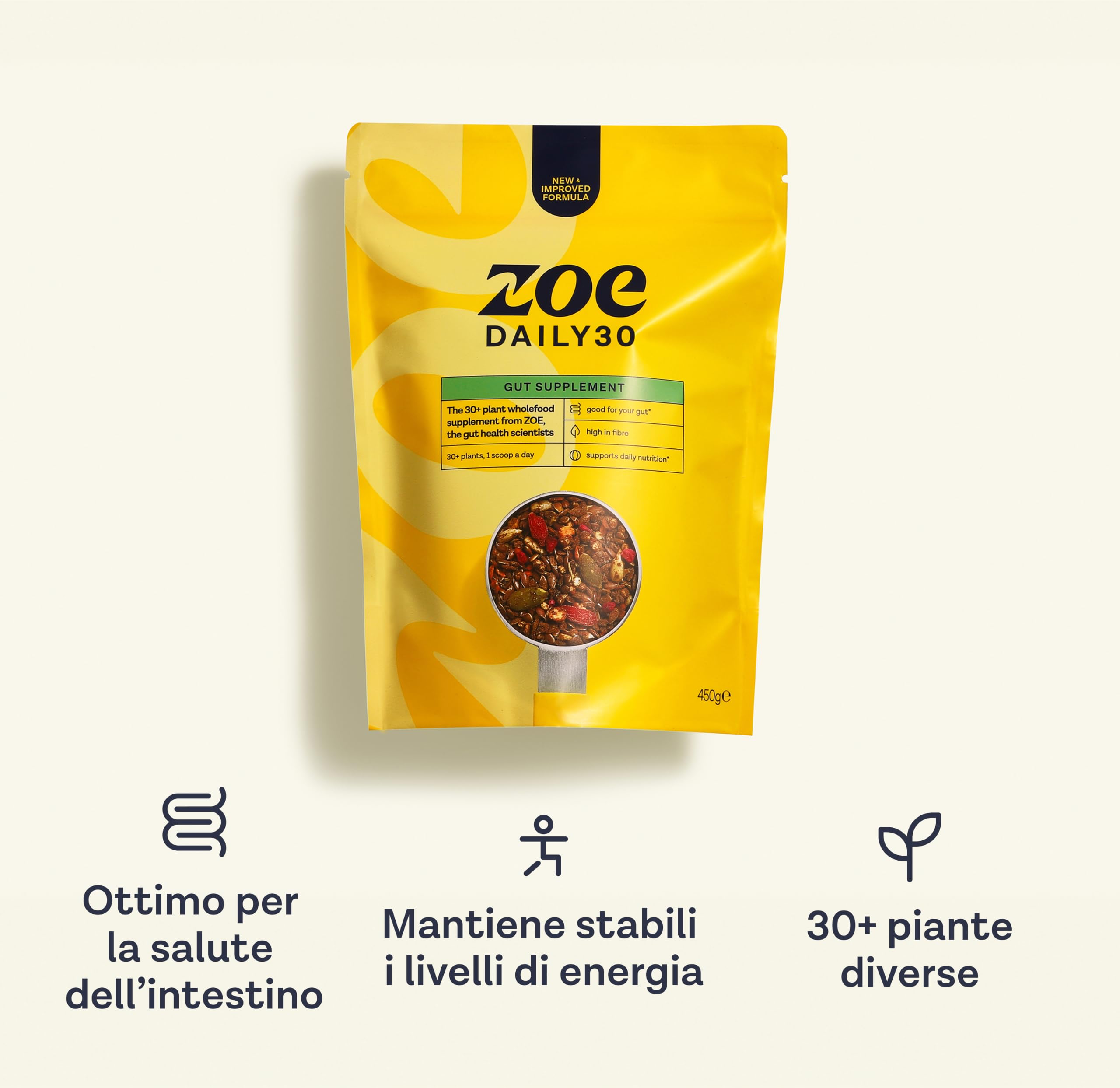 Daily30 Integratore per la Salute dell’Intestino | Oltre 30 Ingredienti Vegetali Ricchi di Fibre | Favorisce la Salute Digestiva e Intestinale | Vegano e Senza Glutine | 30 Porzioni