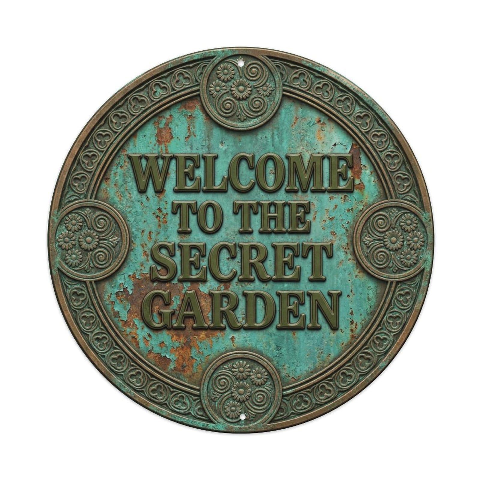 Vintage Welcome Secret Garden Handcrafted Classic Metal Tin Sign