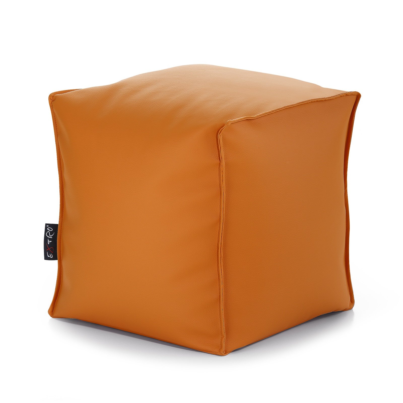 CAB BONAO POUF ARANCIO 43x43x43 ECOPELLE RIEMPITO DI POLISTIROLO SFODERABILE