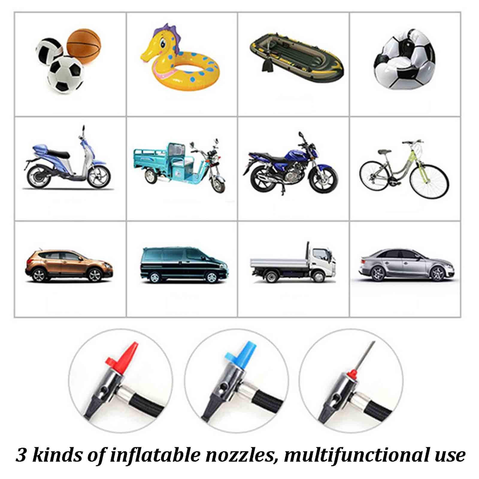 Compresor Aire Coche Portátiles De Aire del Neumático De La Bomba, con El Adaptador De Luz De Fondo Manómetro Digital De Válvula, Conveniente For Los Neumáticos De Coches Y Bicicletas, Baloncesto Y O
