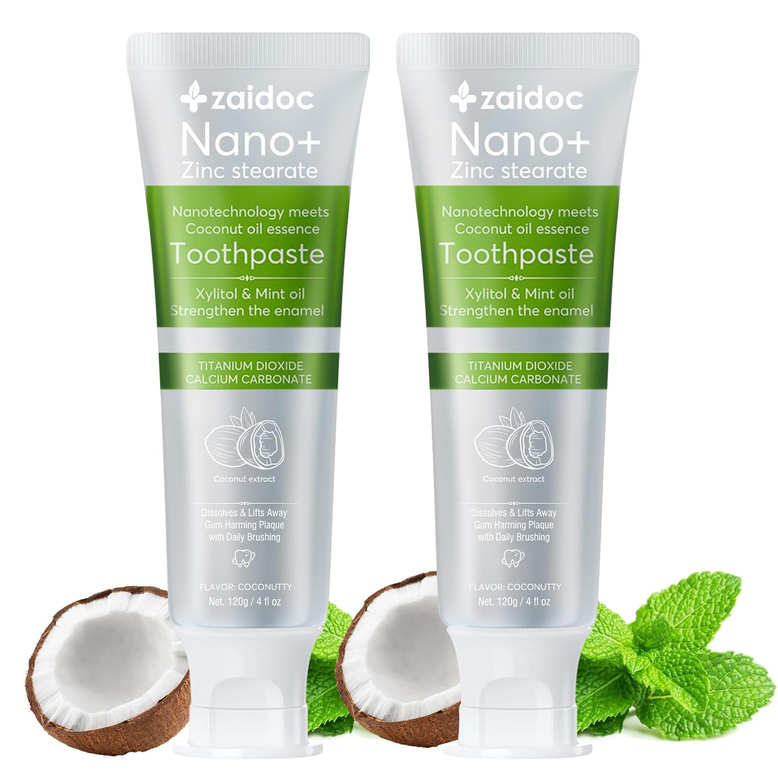 Amazon.com : ZAIDOC 2-Pack Coconut Mint Oil Toothpaste, Refreshing
