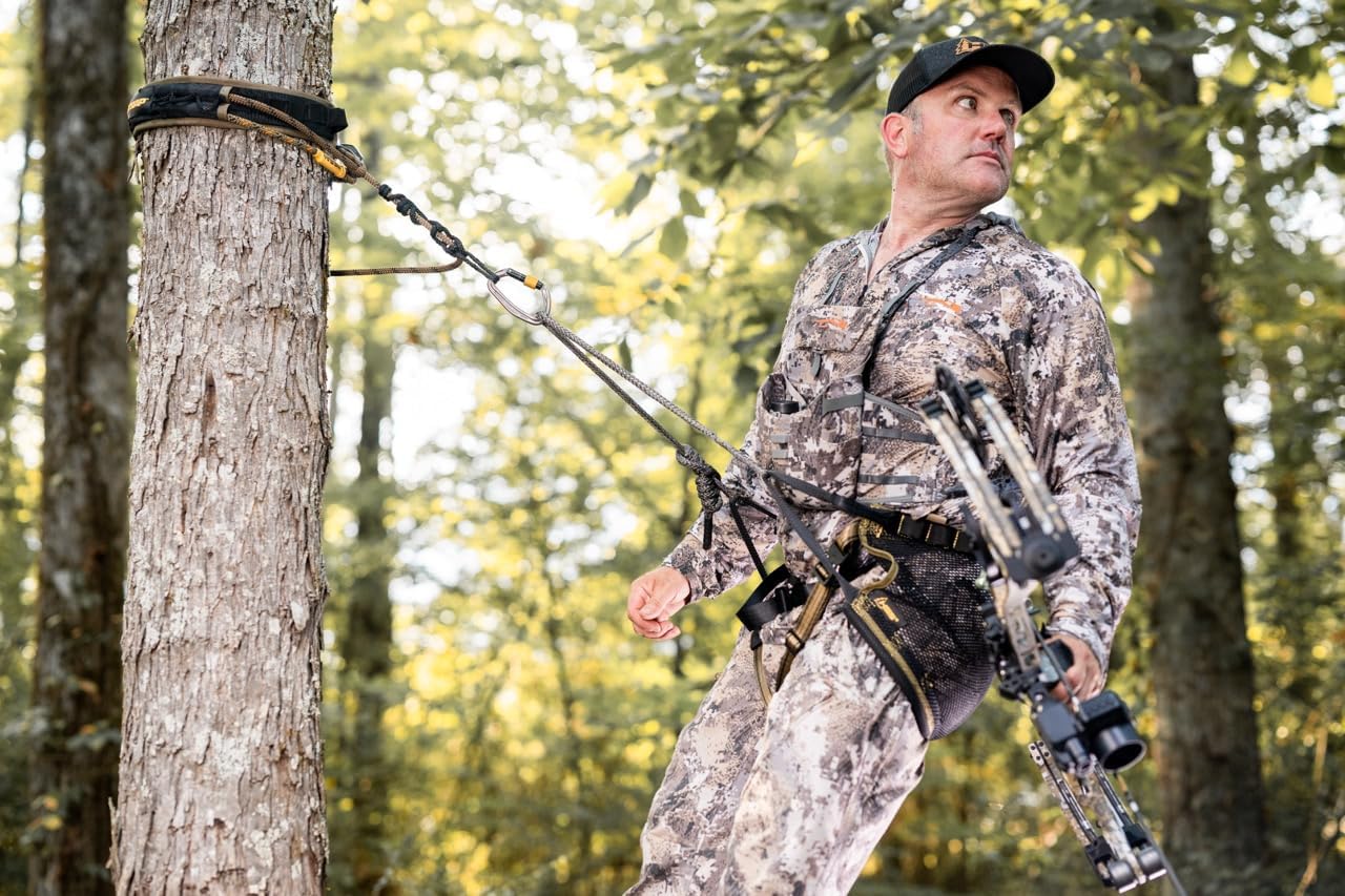 Hunter Safety System SlapStrap: Rope Management System for Saddle Hunting and Tree Stand Safety – Secure Lineman’s and Tether Rope with MOLLE Loops, Gear Storage & Included Pouch