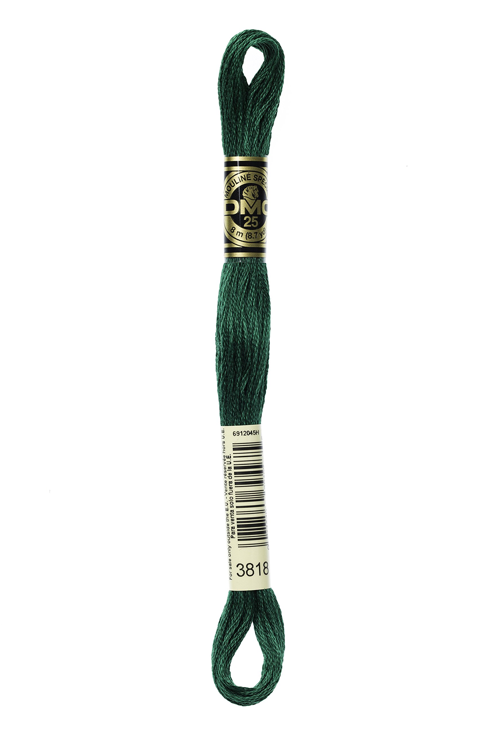 DMC Thread 6-Strand Embroidery Cotton 8.7 Yards Ultra Very Dark Emerald Green 117-3818 (12-Pack)