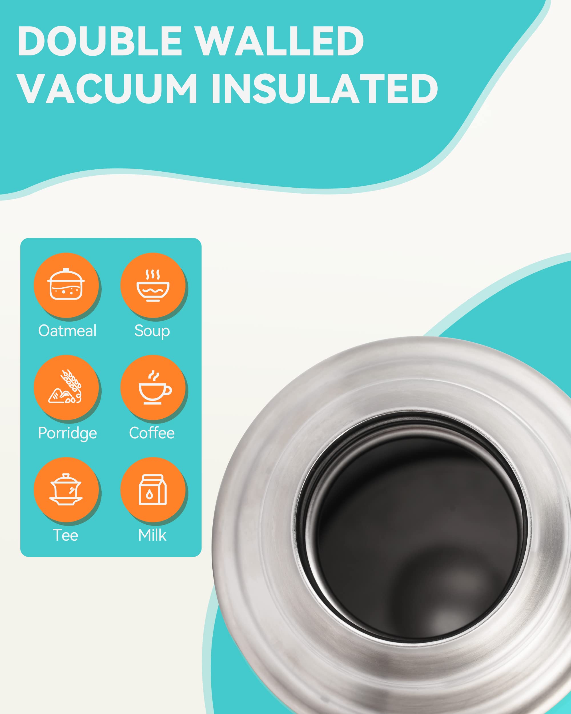 SANTECO Borraccia Termica, Termos Caffè in Acciaio Inox Doppia Mantiene le bevande fredde per 24 ore e calde per 12 ore, Bottiglia thermos a prova di perdite, senza BPA(Verde Giungla, 500ML)