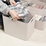 Paniers de rangement en plastique avec couvercle organisateur de contenants en tricots linés Boîtes d'organisation pour étagères Tiroirs de bureau Cabinet Salle de jeux Bureau (4XL+2L, gris clair)