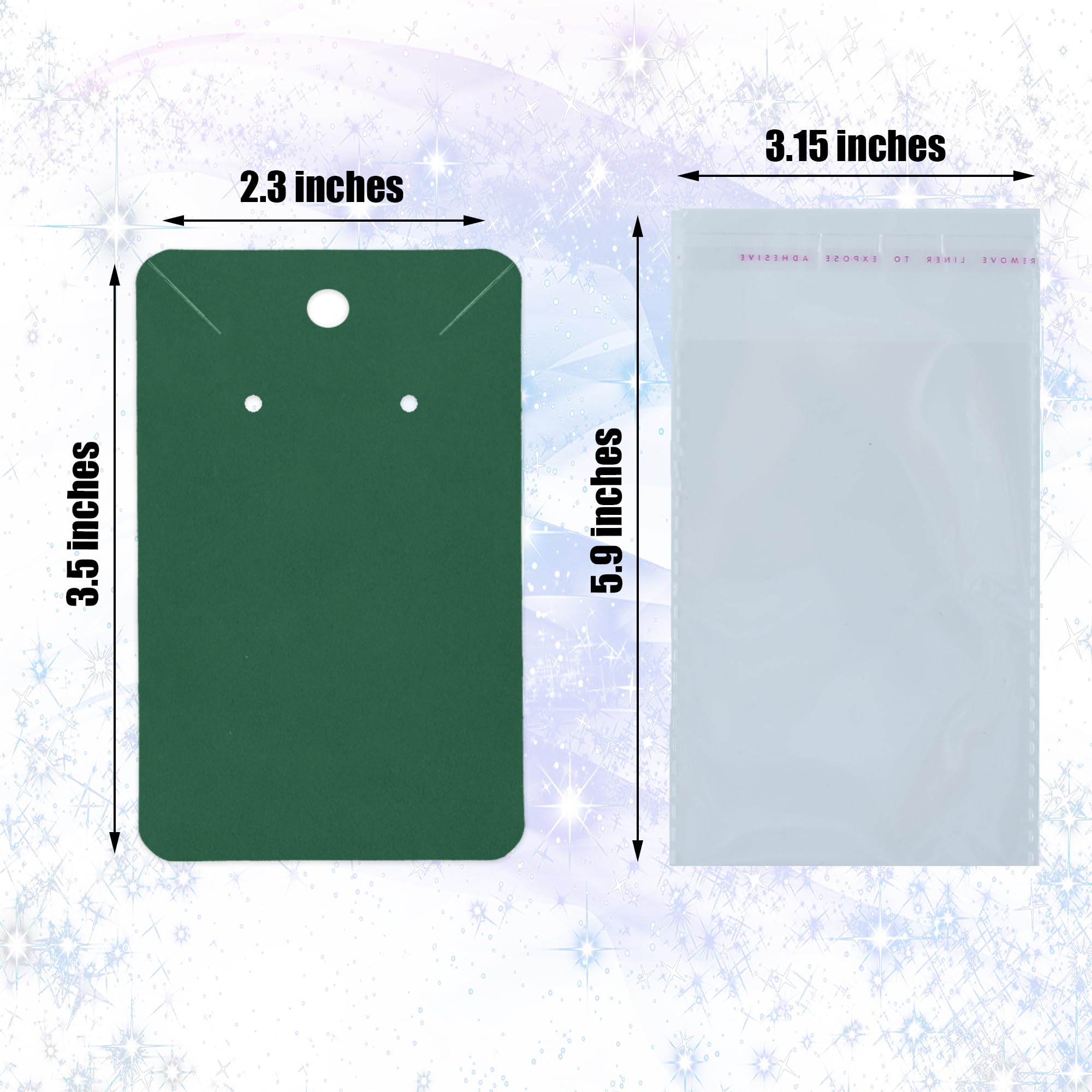 Set Di 100 Espositori Per Orecchini In Carta Kraft Twavang, 100 Paia Di Chiusure Trasparenti Per Orecchini Con 100 Sacchetti Autoadesivi Per Espo~p114408054