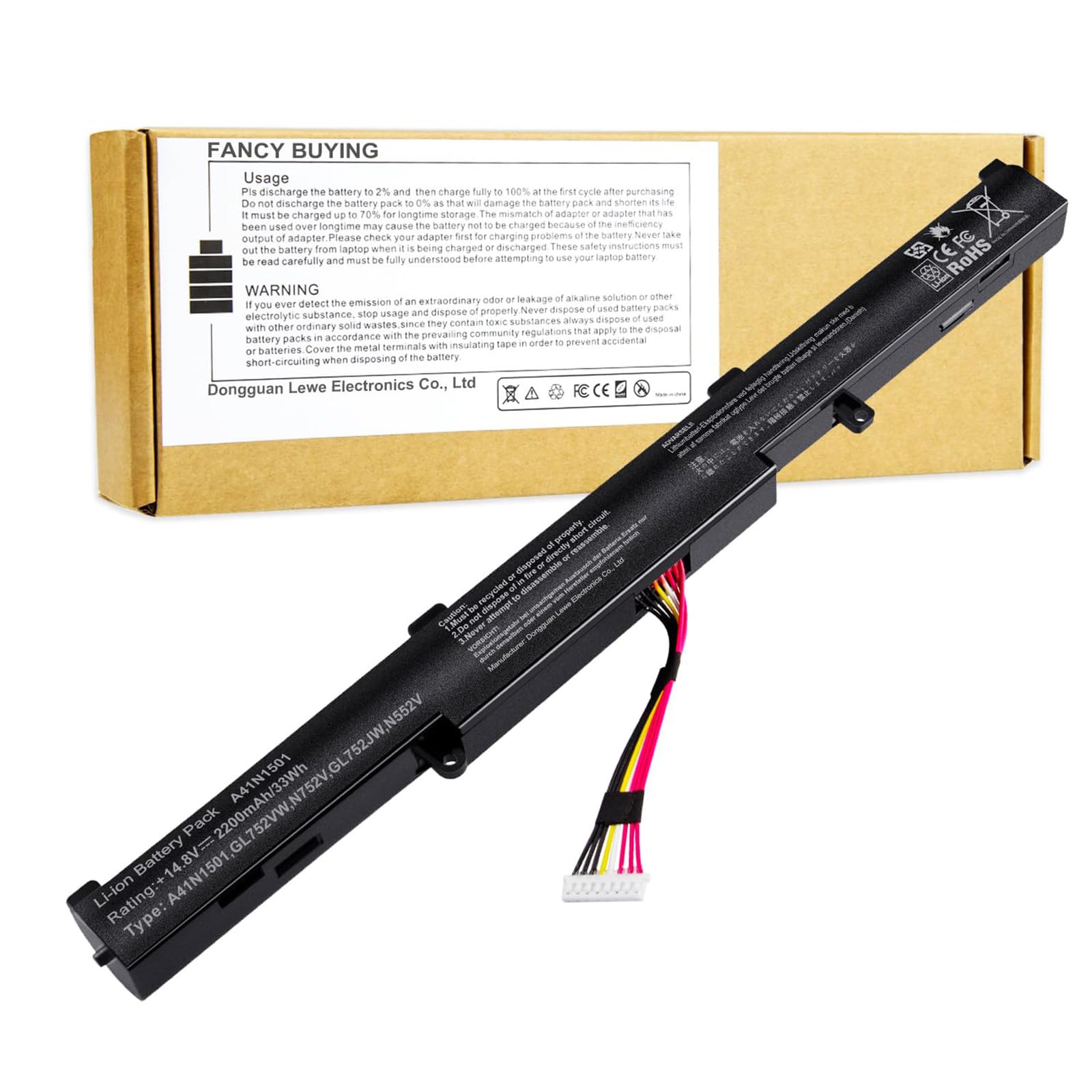 Fancy Buying GL752V Laptop Notebook Battery for ASUS A41N1501 GL752 GL752V GL752VW G752VW N552VX N752 N752V N752VX