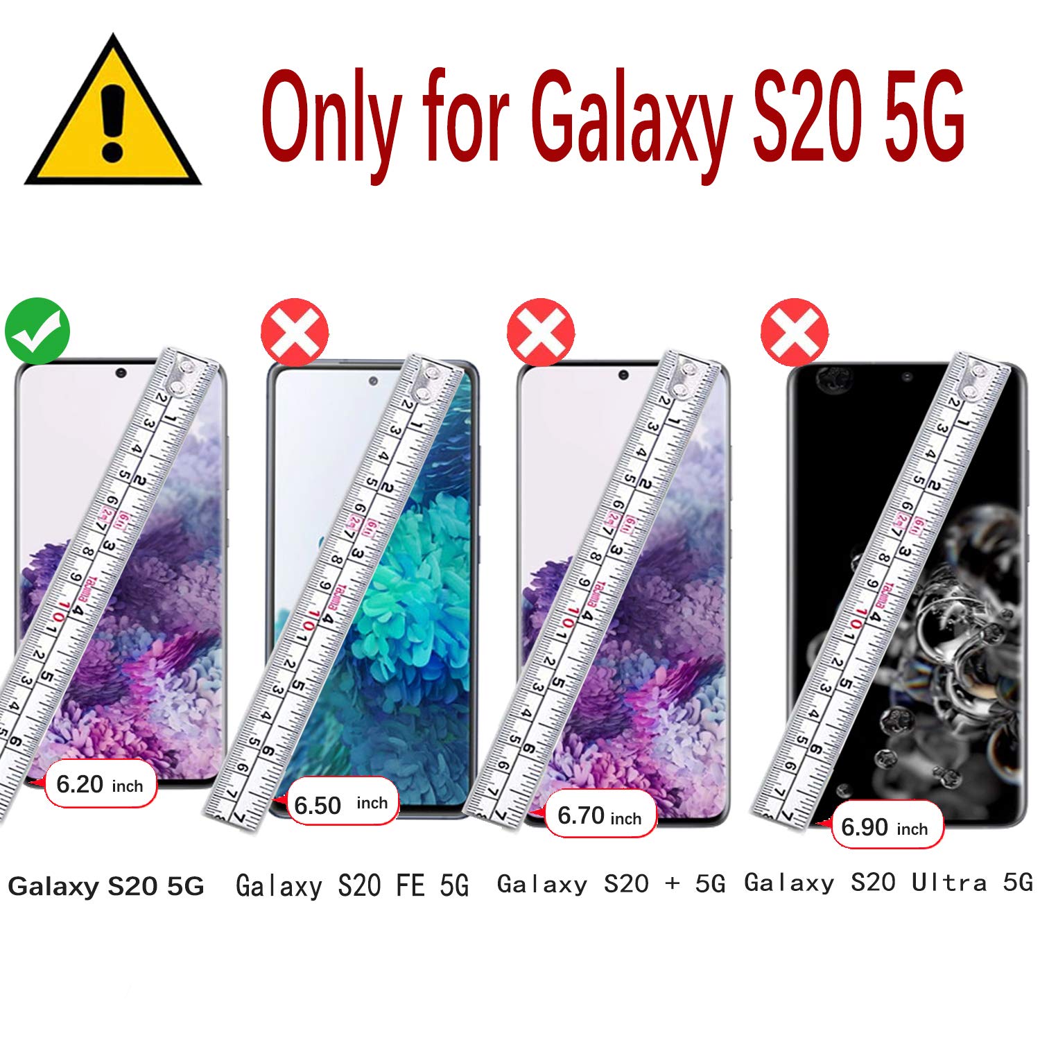 MONASAY Wallet Case Fit for Samsung Galaxy S20 5G, 6.2 inch, [Screen Protector Included] Flip Leather Cell Phone Cover with RFID Blocking Credit Card Holder, Light Blue